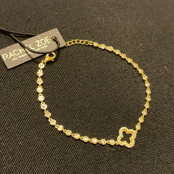 Rachel Zoe Sterling Silver Gold Clover bracelet - Picture 1 of 3